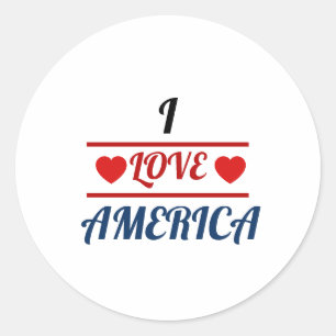 Klassischer runder Aufkleber - Ich liebe Amerika