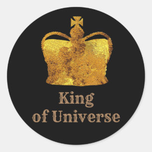Klassischer runder Aufkleber König des Universums