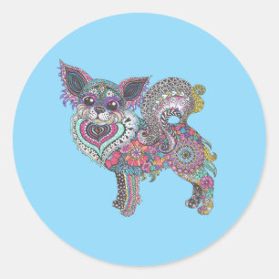 Klassischer runder Chihuahua-Aufkleber Aufkleber