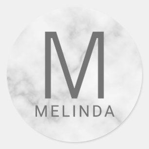 Klassischer Rundkleber aus weißem Marmor Runder Aufkleber