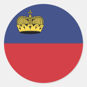 Klassischer Rundkleber für Liechtenstein Runder Aufkleber