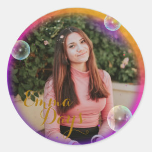 klassischer Rundrahmen für Fotos Runder Aufkleber