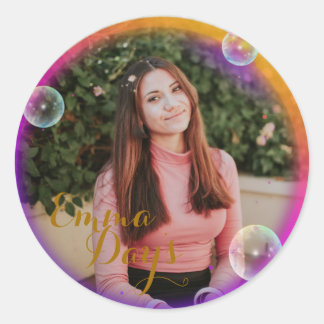 klassischer Rundrahmen für Fotos Runder Aufkleber