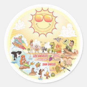 Klassischer Rundsticker für Südkalifornien Runder Aufkleber