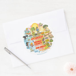 Klassischer Rundsticker für Südkalifornien Runder Aufkleber