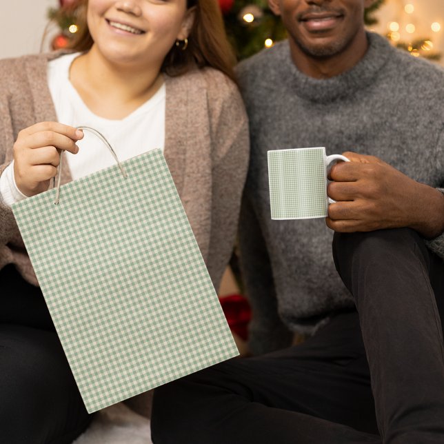 Klassischer Rustikaler Weihnachtsgrün Kariert Tart Kleine Geschenktüte (Von Creator hochgeladen)