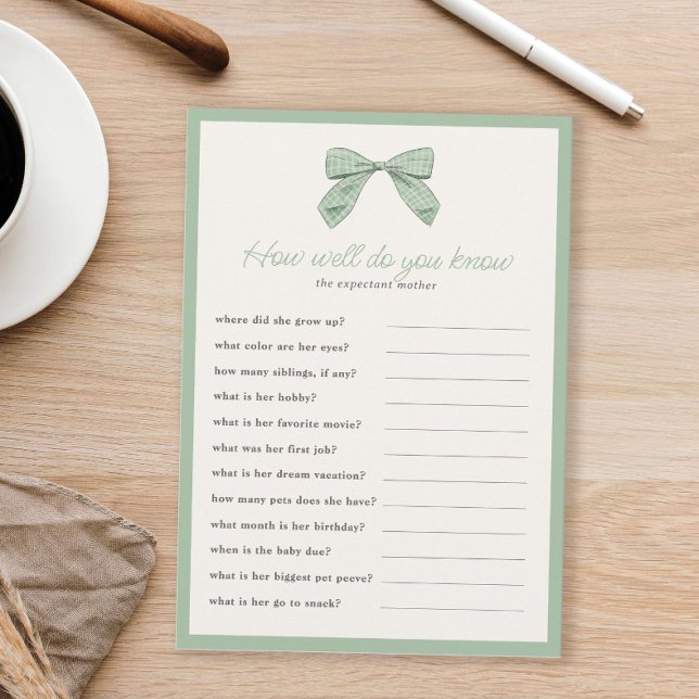 Klassischer Sage Bow Wie gut kennen Sie das Duschs Einladung (Von Creator hochgeladen)