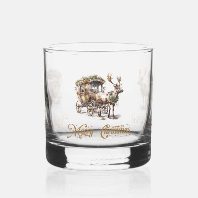 Klassischer Salbei, Goldmedaille Rentier Weihnacht Whiskyglas (Links)