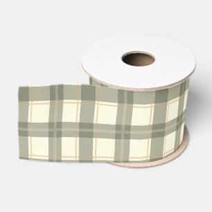 Klassischer Salbei-Tartan Ripsband