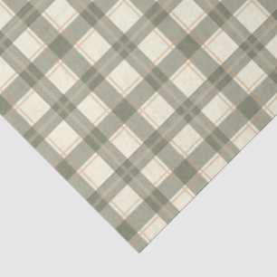 Klassischer Salbei-Tartan Seidenpapier