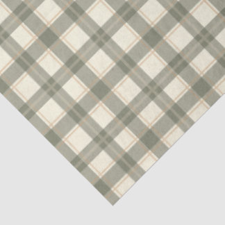 Klassischer Salbei-Tartan Seidenpapier