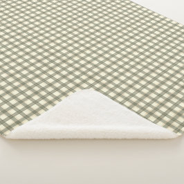 Klassischer Salbei-Tartan Sherpadecke