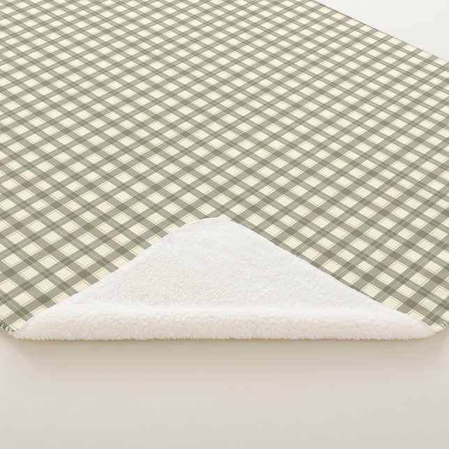 Klassischer Salbei-Tartan Sherpadecke (3/4)