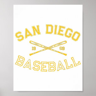 Klassischer San Diego Kalifornien Baseball Fan Ret Poster
