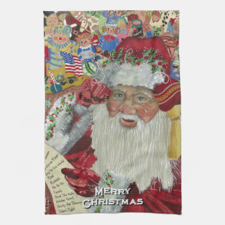 Klassischer Santa-Küchenhandtuch, der es doppelt ü Geschirrtuch