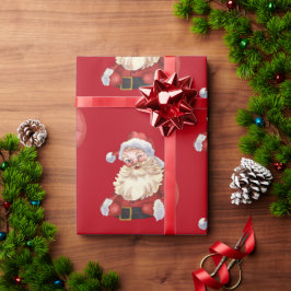 Klassischer Santa Roter Hintergrund Geschenkpapier