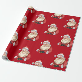Klassischer Santa Roter Hintergrund Geschenkpapier