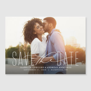 Klassischer, Save the Date horizontaler Foto-Magne Magnetkarte