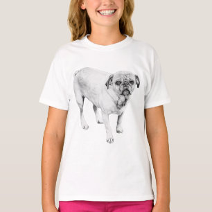 Klassischer schattierter Hund für einen entspannte T-Shirt