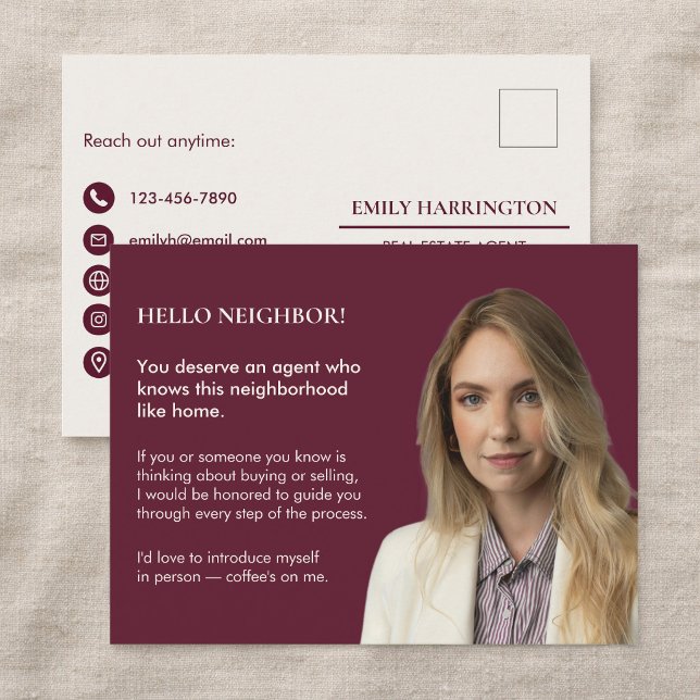 Klassischer Schlüssel Einführung Maroon Immobilien Postkarte (Von Creator hochgeladen)