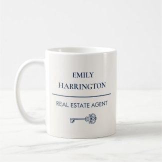 Klassischer Schlüssel Elfenbein Immobilienmakler Kaffeetasse