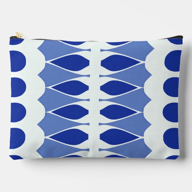 Klassischer Schminkbeutel in Blau und Weiß Zubehörtasche (Vorderseite)