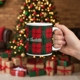 Klassischer Schottenkarode Weihnachtsblattmuster-B Kaffeetasse