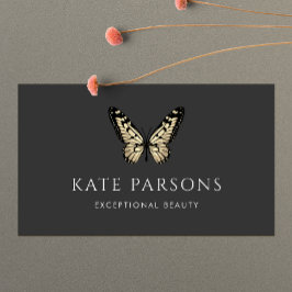 Klassischer Schwarz-Gold-Schmetterling Visitenkarte