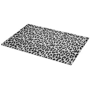Klassischer Schwarz-Weiß-Leopardenprint Schneidebrett