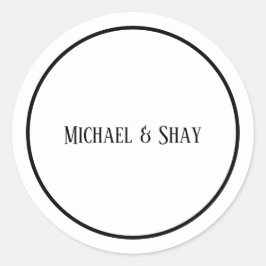 Klassischer Schwarz-Weiß-Rundsticker Runder Aufkleber