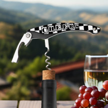 Klassischer Schwarz-Weiß-Weinöffner