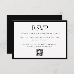 Klassischer Schwarz-weißer Hochzeitcode - kundensp RSVP Karte