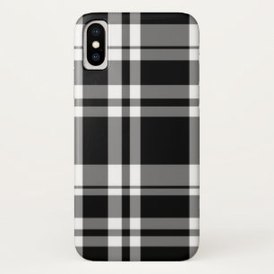 klassischer Schwarz-weißer Tartan kariert Case-Mate iPhone Hülle