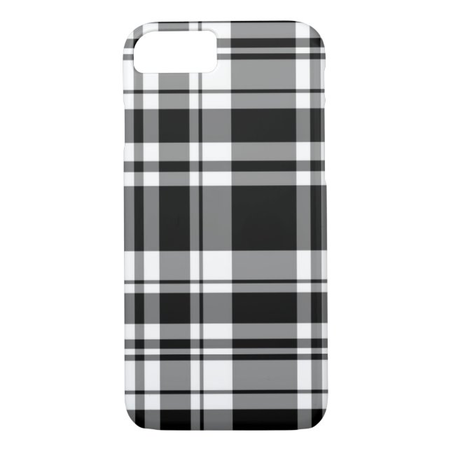 klassischer Schwarz-weißer Tartan kariert Case-Mate iPhone Hülle (Rückseite)