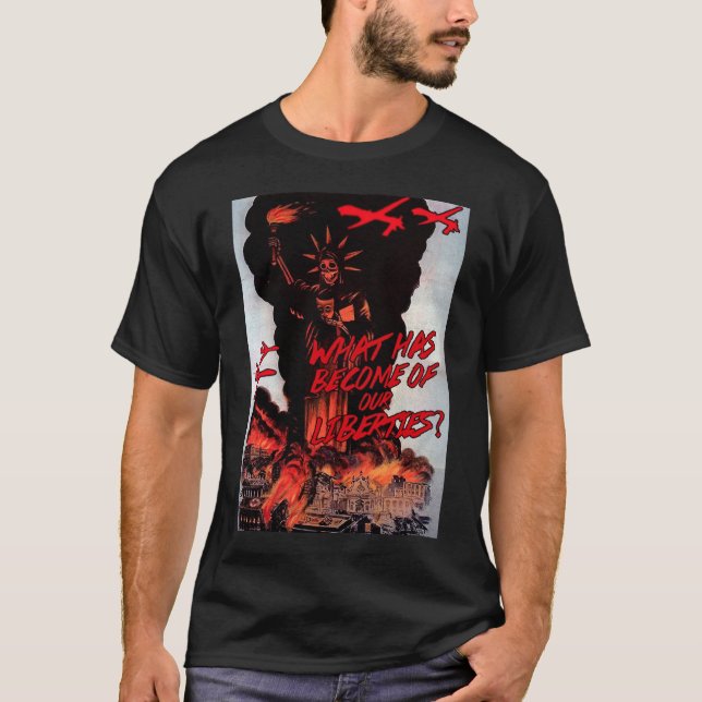 Klassischer schwarzer Anti-Drohne T - Shirt (Vorderseite)