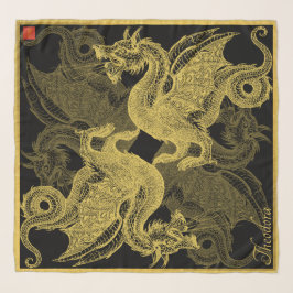 Klassischer Schwarzer Golddrachen Schal