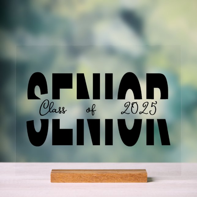 Klassischer schwarzer Rang Acrylschild (Neutral)