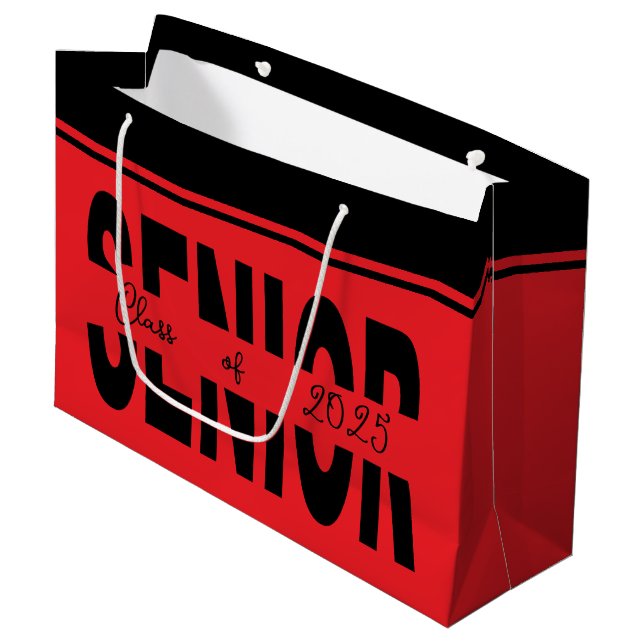 Klassischer schwarzer Rang Große Geschenktüte (Vorderseite Schrägansicht)