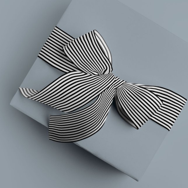 Klassischer schwarzer Streifen Satinband (Black and white pinstripes ribbon)