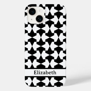 Klassischer schwarzer und weißer Mamluks-Muster Case-Mate iPhone 14 Hülle
