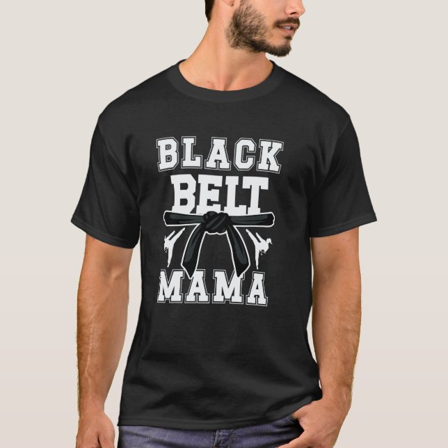 Klassischer Schwarzgurt Mama Karate Mutter Karate  T-Shirt (Vorderseite)