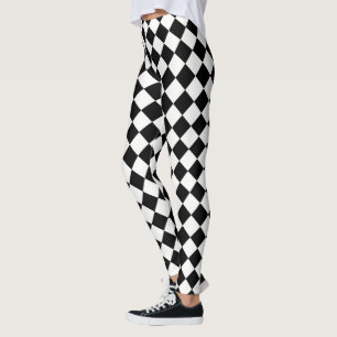 Klassischer Schwarzweiss-Schachbrett-Dekor an Leggings