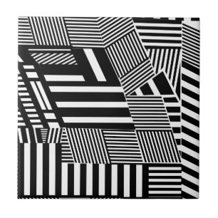 Klassischer Schwarzweiss-Streifen Fliese