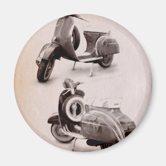 Klassischer Scooter 1969 Magnet (Vorne)