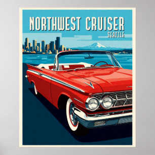Klassischer Seattle-Straßenkreuzer Poster