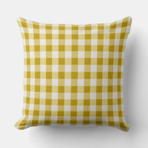 Klassischer Senf Gelber Gigham Pattern Kissen