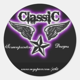 Klassischer Siebaufkleber Runder Aufkleber