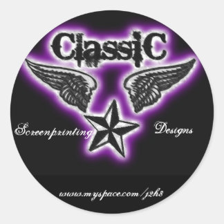 Klassischer Siebaufkleber Runder Aufkleber