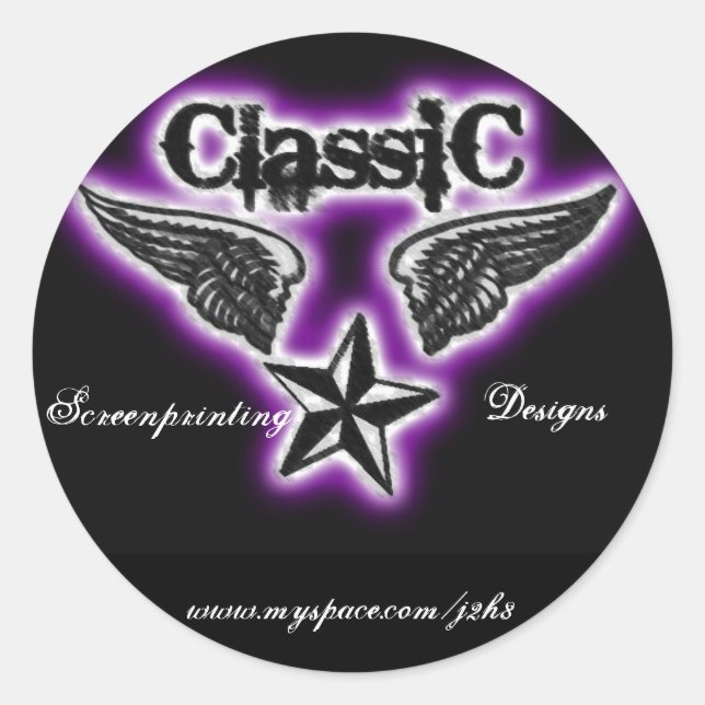 Klassischer Siebaufkleber Runder Aufkleber (Vorderseite)