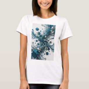 Klassischer Silber ABSTRACT ART Kunstdruck T-Shirt